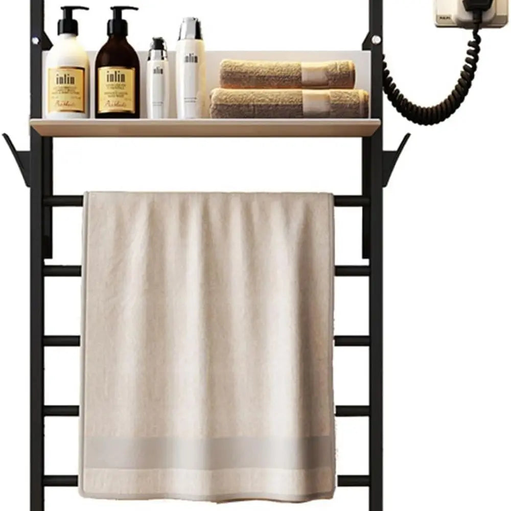 Electric Towel Warmer, Wall Mounted Hot Towel Racks for Bathroom with Storage Shelf, Heated Towel Drying Rack with Timer and Sma