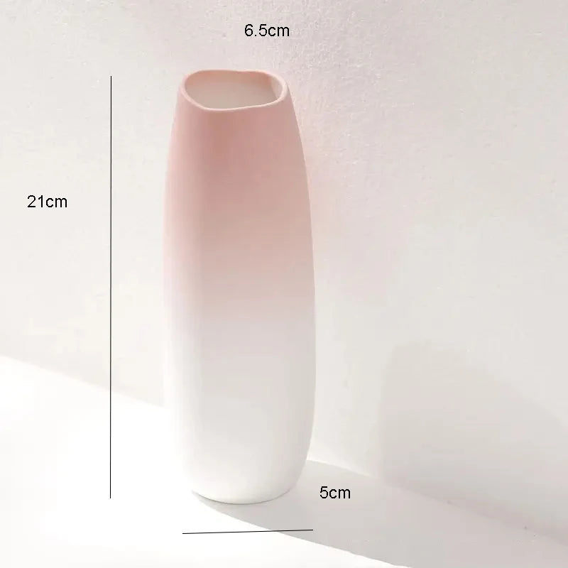 Nordic Plastic Vase Simple Pink Fresh Flower Pot Storage Bottle for Flowers Living Room Modern Home Decorations Ornaments