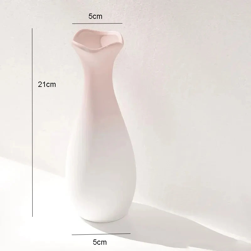 Nordic Plastic Vase Simple Pink Fresh Flower Pot Storage Bottle for Flowers Living Room Modern Home Decorations Ornaments