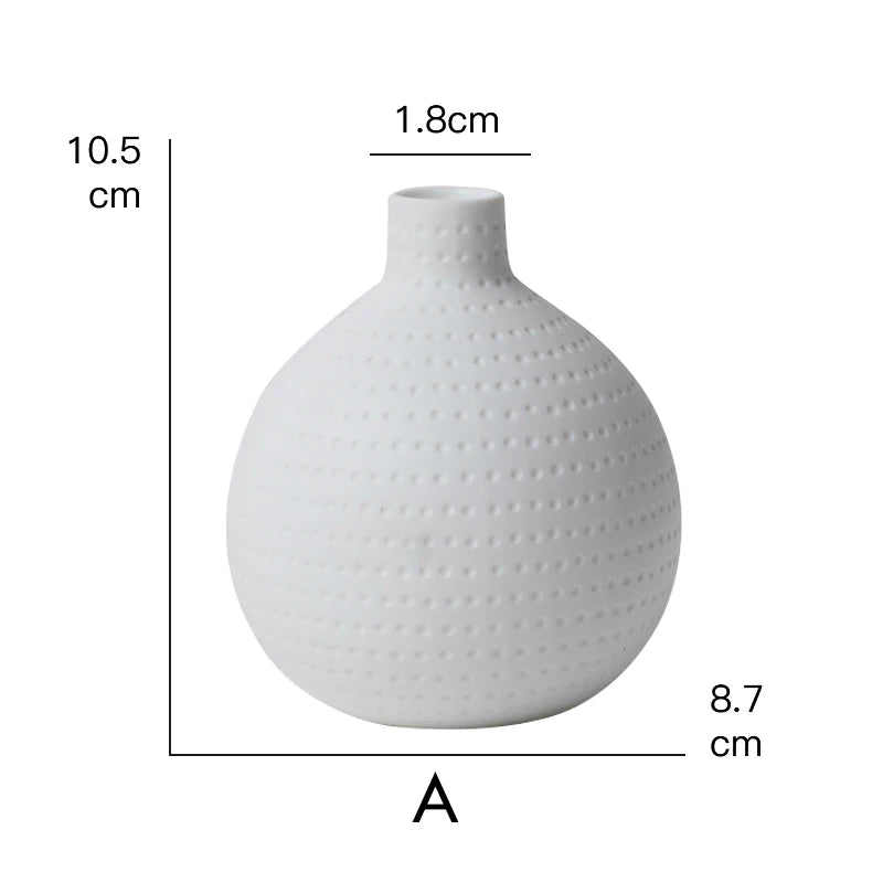 4.5 Inch White Ceramic Flower Vase Geometric Matt Vase Drop-shape Plants Hydroponic Container Home Garden Decoration Centerpiece