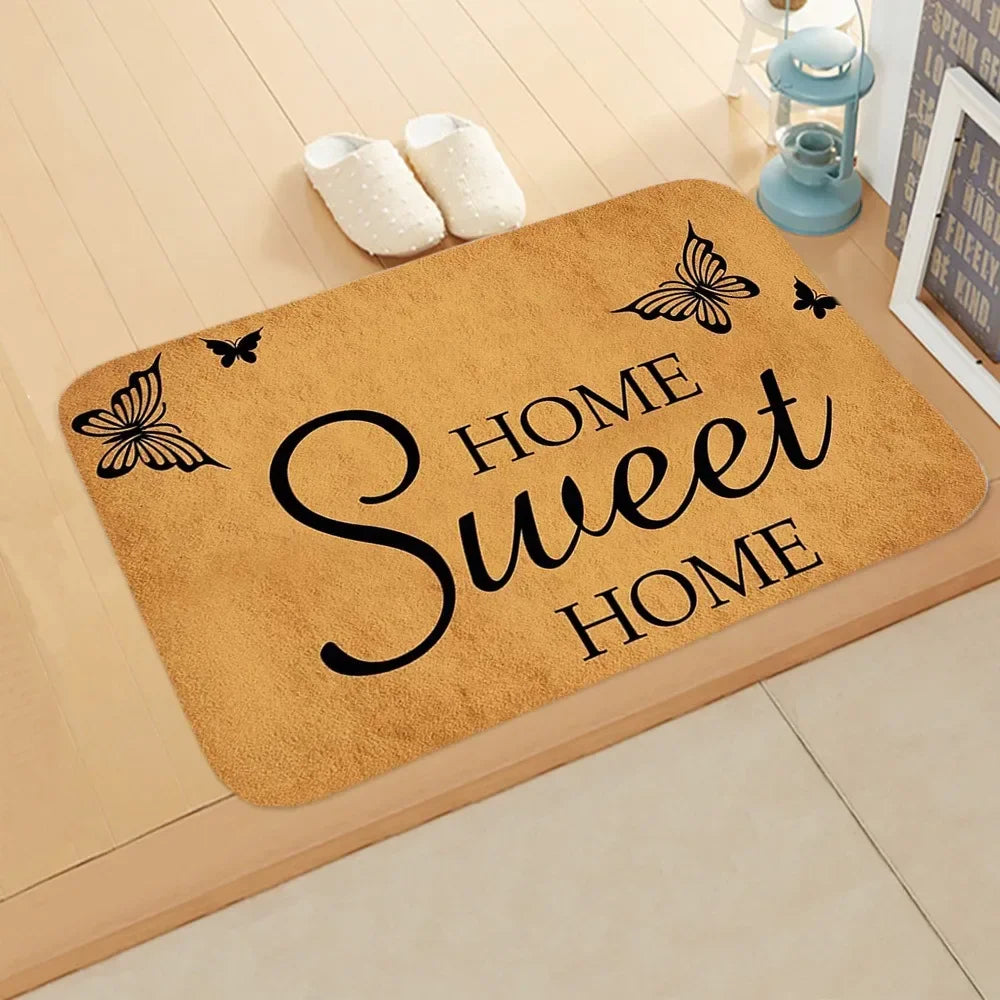 40x60cm Bathroom Kitchen Floor Mat Welcome Sweet Home Letter Front Door Mat Doormat Anti Slip Floor Mats For Living Rooms