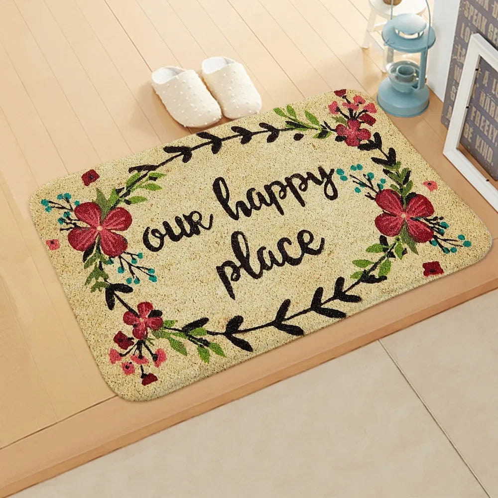 40x60cm Bathroom Kitchen Floor Mat Welcome Sweet Home Letter Front Door Mat Doormat Anti Slip Floor Mats For Living Rooms