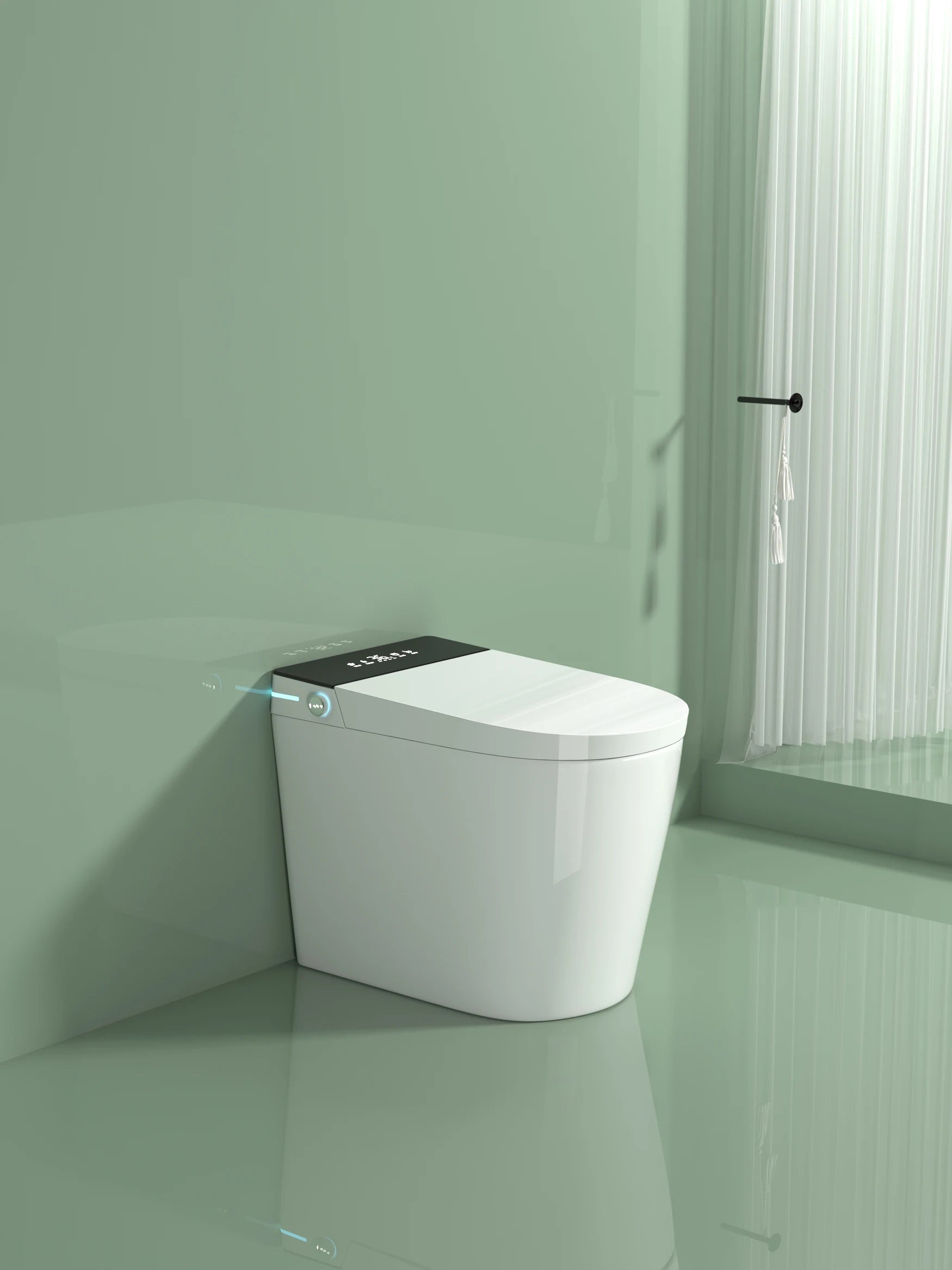 Smart Toilet Automatic Bathroom Floor Mounted Intelligent Smart Electric Toilets Bowl Auto Flush Foot Sensor Smart Toilet