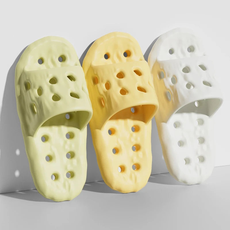 Hollow Out Bathroom Slippers Women Hole Quick Drying Anti Slip Shower Slides Woman Summer Super Light Soft EVA Home Slippers