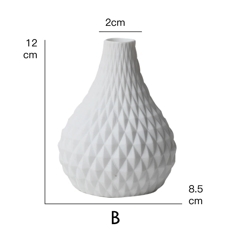 4.5 Inch White Ceramic Flower Vase Geometric Matt Vase Drop-shape Plants Hydroponic Container Home Garden Decoration Centerpiece