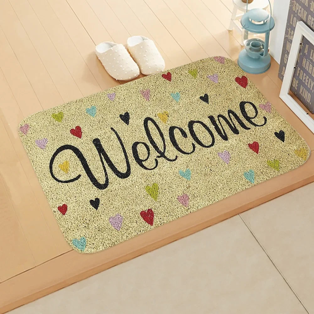 40x60cm Bathroom Kitchen Floor Mat Welcome Sweet Home Letter Front Door Mat Doormat Anti Slip Floor Mats For Living Rooms